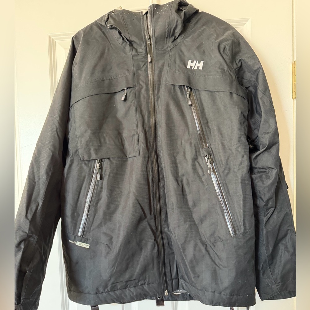 Helly Hansen ski snowboard jacket black size small
Lined